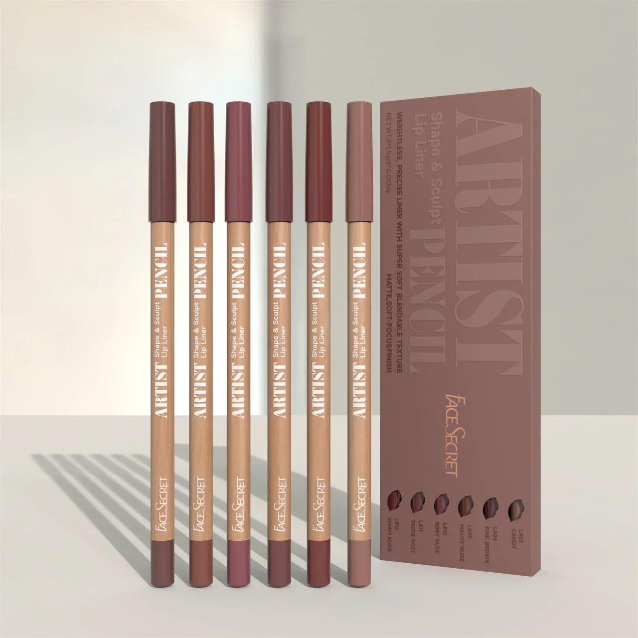 6 unids/set lápiz delineador de labios 6 colores impermeable y a prueba de sudor no es fácil de decolorar taza antiadherente juego de lápiz labial desnudo