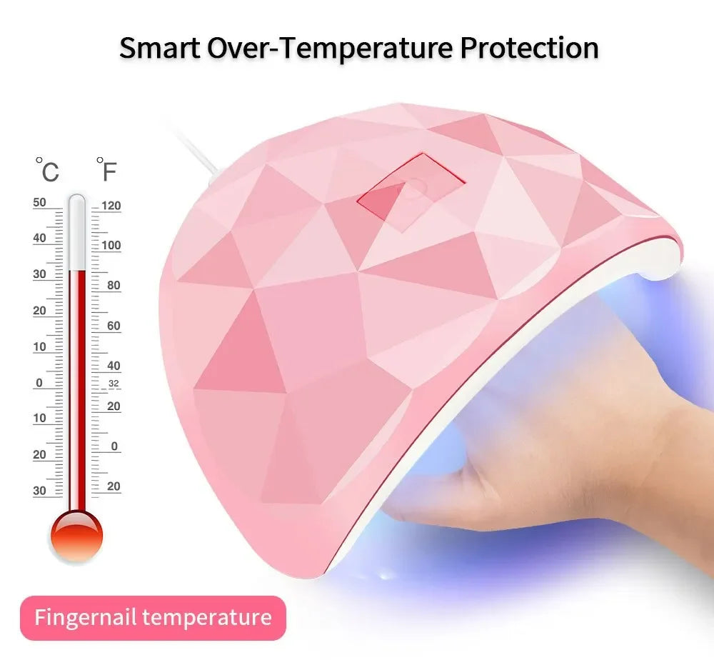 Lámpara LED para secador de uñas, 18 cuentas de lámpara UV para secado de esmalte de Gel, carga USB, equipo de manicura profesional