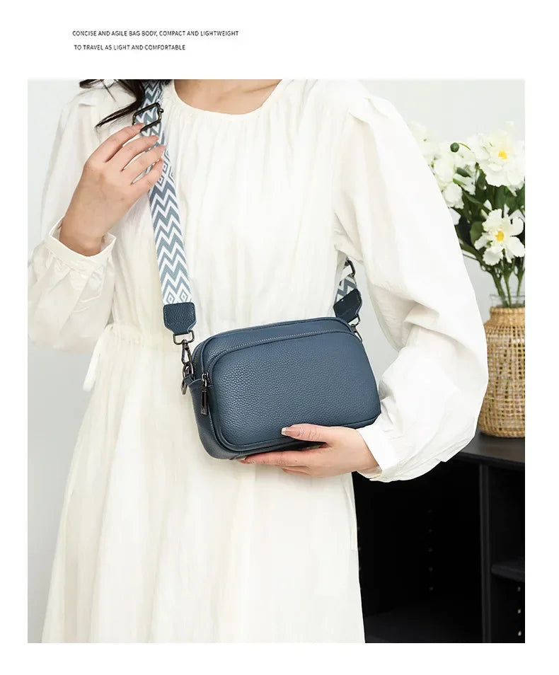 Bolso cruzado para mujer, diseño de moda espacial múltiple, gran capacidad, Material PU, bolso de hombro ligero