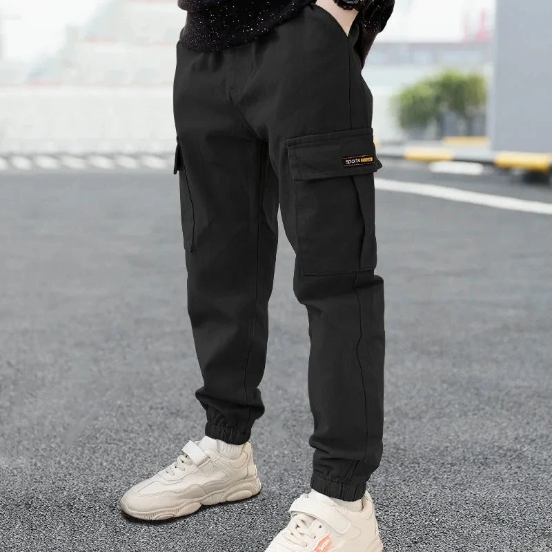2025 nueva primavera otoño pantalones para niños pantalones casuales de estilo largo para niños de 3 a 12 años pantalones deportivos para niños adolescentes al aire libre