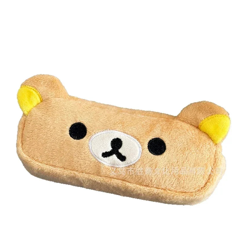 Estuche para lápices Rilakkuma, bolsa de maquillaje de alta estética, caja para lápices de gran capacidad para estudiantes, ligera y fácil de llevar