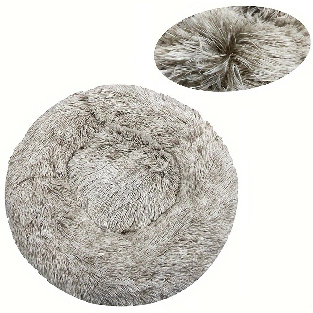Cama redonda para perros, cama cálida de invierno para gatos, cesta de felpa para perros, cama lavable para mascotas, sofá para perros pequeños, medianos y grandes