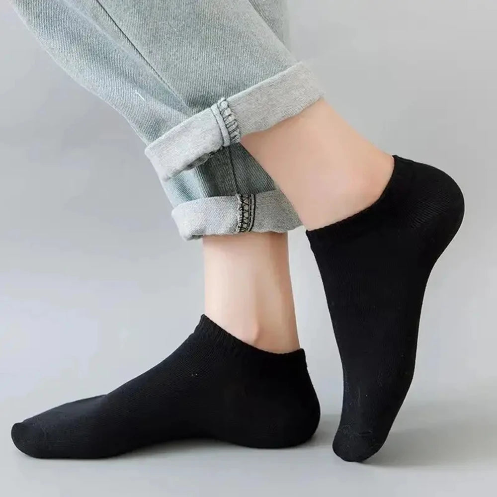 10/20 pares de calcetines náuticos informales Unisex de Color liso, finos, transpirables, cómodos, antiolor, absorbentes del sudor, calcetines tobilleros de corte bajo para hombres y mujeres