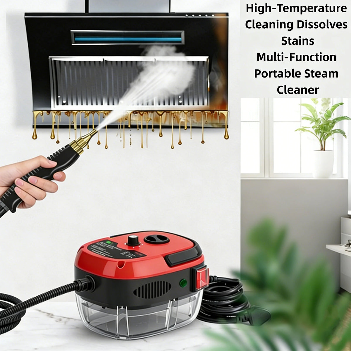 Limpiador a vapor de alta presión de 110V con múltiples boquillas, vaporizador portátil de mano para limpieza de azulejos de cocina, coche y baño.