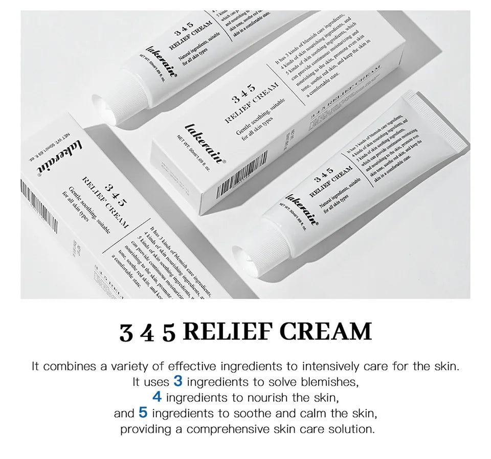 Crema de alivio 345, solución integral para problemas de la piel, antiazúcar y antioxidante, brillo de la piel, mejora las marcas de acné, humedad