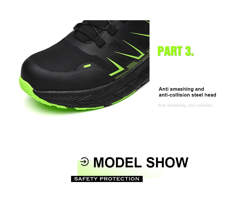 Zapatos de Seguridad de Moda para Hombre, Zapatos de Trabajo con Puntera de Acero, Protección Anti-aplastamiento y Anti-pinchazos, Zapatos Funcionales de Construcción, Botas de Trabajo para Hombre