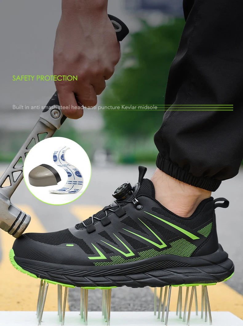Zapatos de Seguridad de Moda para Hombre, Zapatos de Trabajo con Puntera de Acero, Protección Anti-aplastamiento y Anti-pinchazos, Zapatos Funcionales de Construcción, Botas de Trabajo para Hombre