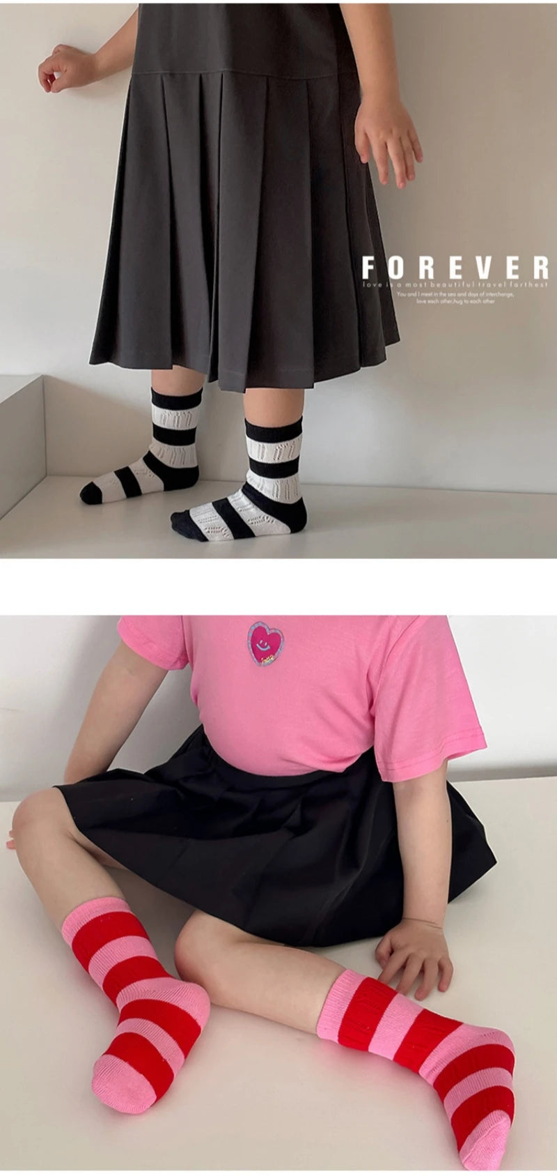 Horetong, 3 par/lote, calcetines de verano para niños de 1 a 12 años, calcetines de algodón a la moda para bebés, calcetines transpirables a rayas con contraste de colores