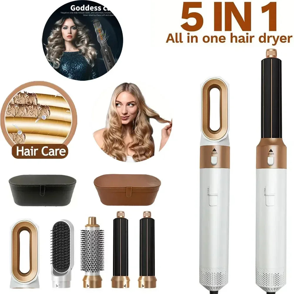 Secador de pelo 5 en 1, juego de peine caliente, plancha rizadora profesional, herramienta de estilismo para Dyson Airwrap, secador de pelo para el hogar