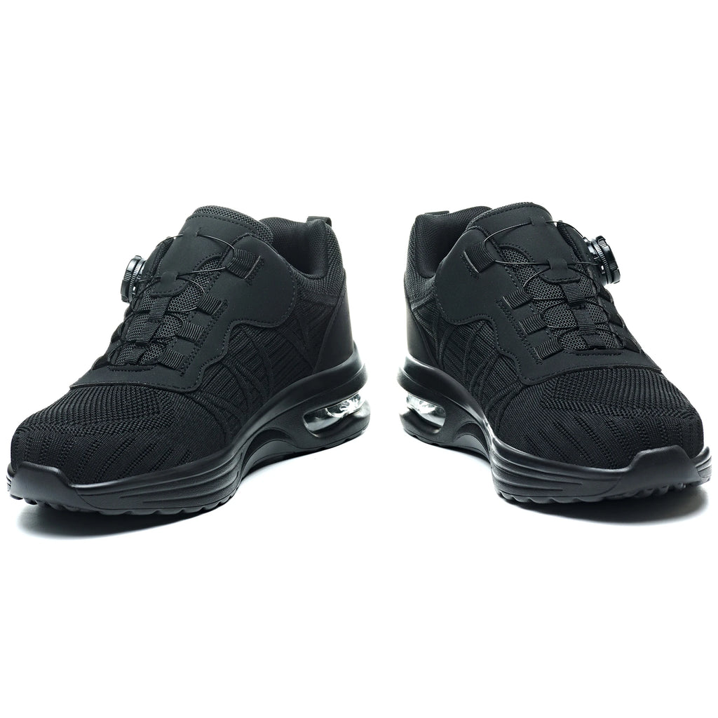 Nuevos zapatos de seguridad con hebilla giratoria para hombre, botas de trabajo ligeras antiimpacto y antiperforación, diseño deportivo de moda para exteriores profesionales