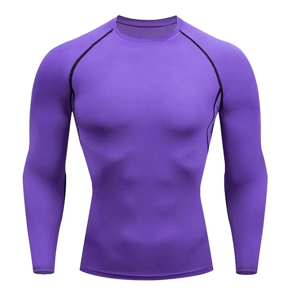 Camisa de compresión de manga larga para hombre de secado rápido |   Top deportivo para culturismo, fitness, gimnasio, entrenamiento