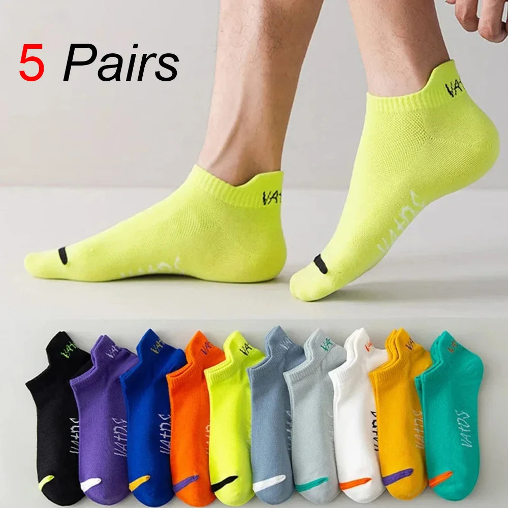 5/10/20/30 pares de calcetines tobilleros para hombre, calcetines invisibles transpirables con letras a la moda, estilo deportivo, a prueba de olores, absorbentes del sudor