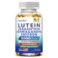 Suplemento de Luteína y Zeaxantina 8000 Mg, Vitaminas para la Vista con Azafrán para Adultos, Suplemento para la Salud Ocular, para Apoyar la Visión y el Cuidado de los Ojos