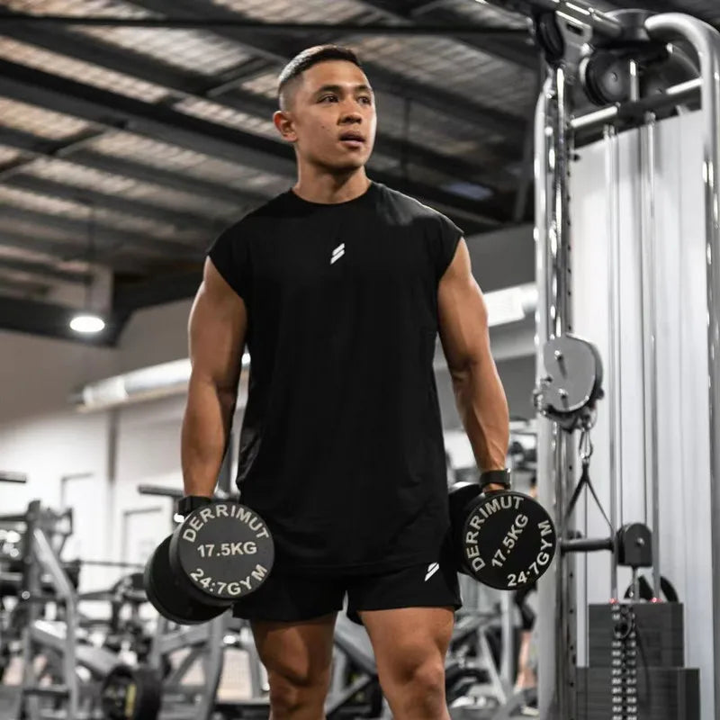 Camiseta sin mangas para hombre, camiseta de culturismo y Fitness de secado rápido, chaleco de baloncesto a la moda para hombre, camiseta sin mangas de gimnasio transpirable de malla para verano para hombre