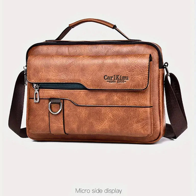 Bolso de hombro de estilo neutro para hombres y mujeres, adecuado para viajes de negocios y fotografía de material de PU.
