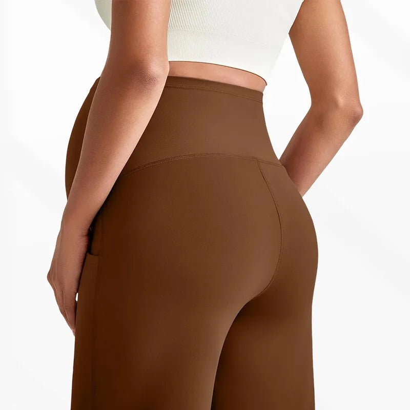 Pantalones rectos de maternidad de talla grande 2026 Otoño Invierno pantalones de pierna ancha de cintura alta para mujeres embarazadas ropa exterior pantalones sueltos Premama