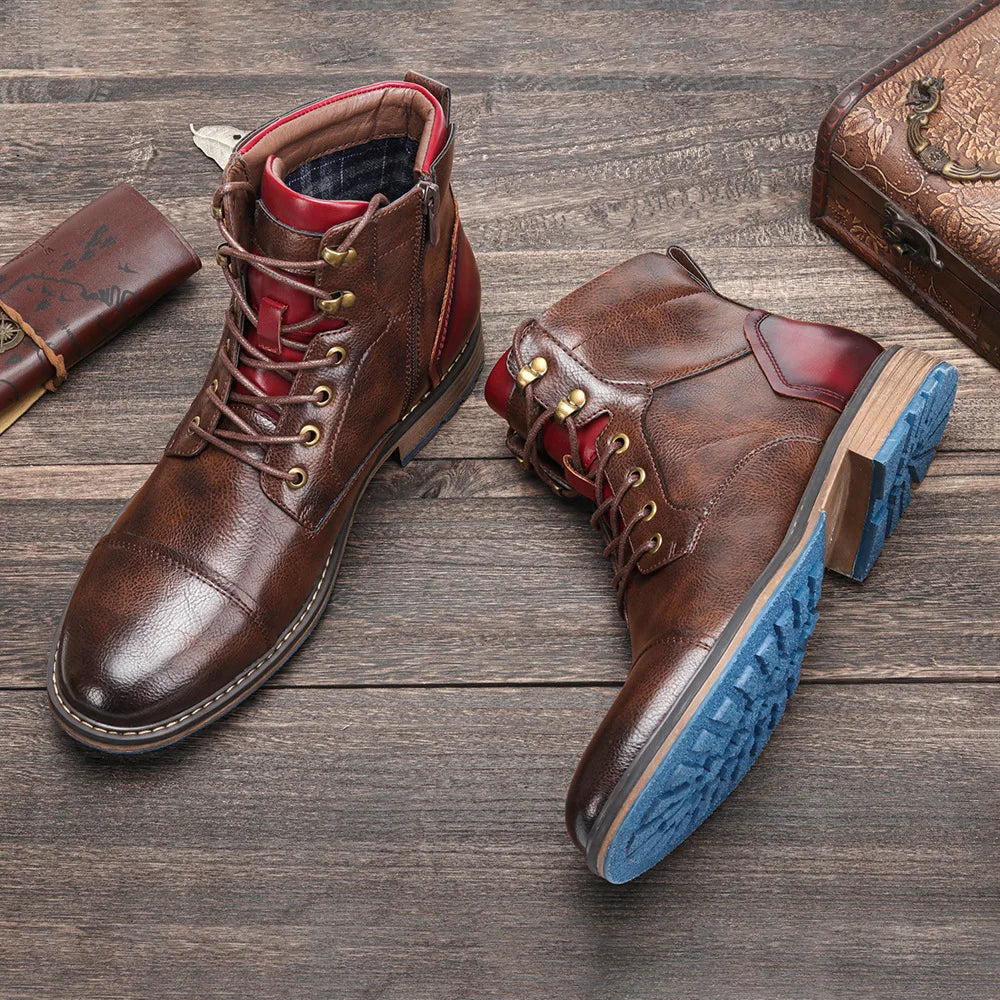 Talla 7-13 Botines para hombre Botas de cuero para hombre Bota de marca para hombre # AL605