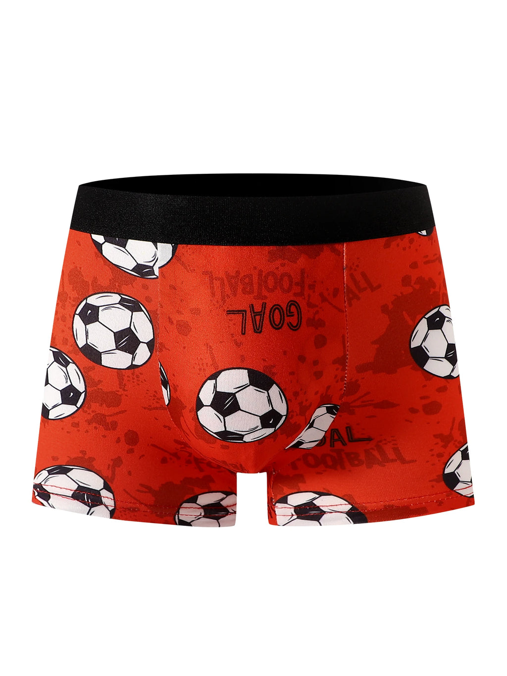 Conjunto mixto de 5 piezas de ropa interior para niños con estampado de fútbol, suave y cómoda, adecuada para estudiantes de primaria, ropa informal para el hogar y deportes, para niños de 4 a 8 años