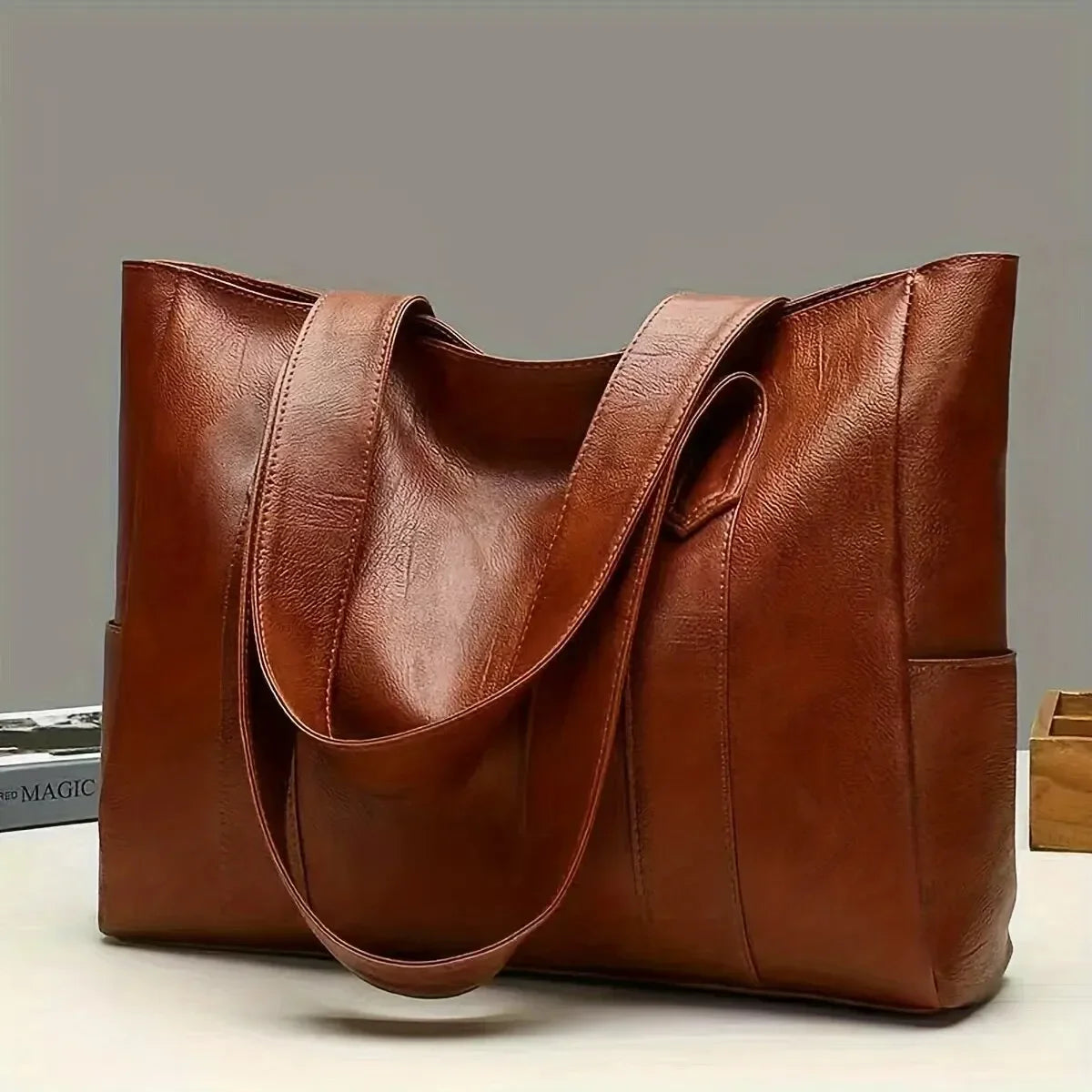 Bolso de mano grande Vintage con capacidad de 2025, bolso informal de hombro vegano Retro para mujer para ir al trabajo