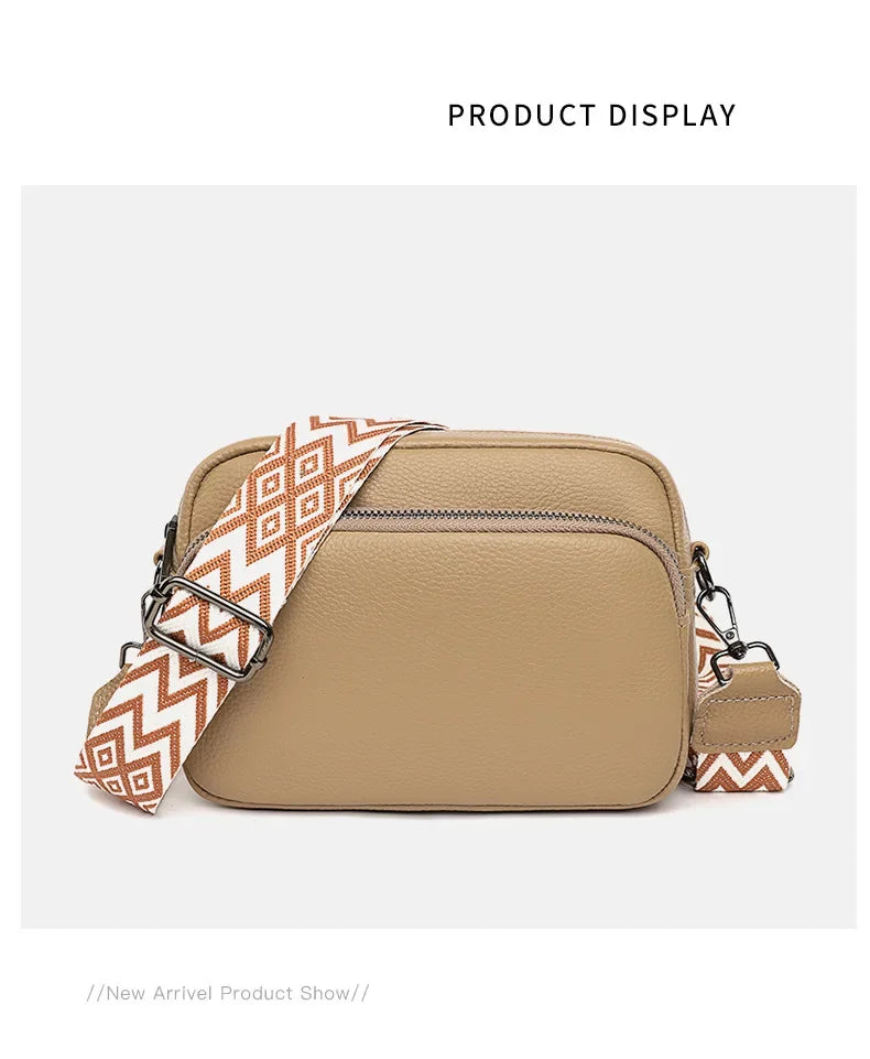 Bolso cruzado para mujer, diseño de moda espacial múltiple, gran capacidad, Material PU, bolso de hombro ligero