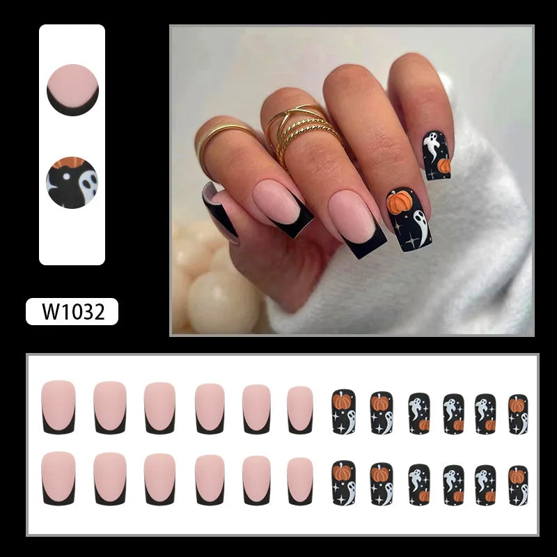 Dulce francés 24 Uds. De uñas postizas degradadas rosas, manicura de dedos artificiales brillantes, uñas postizas reutilizables para mujeres