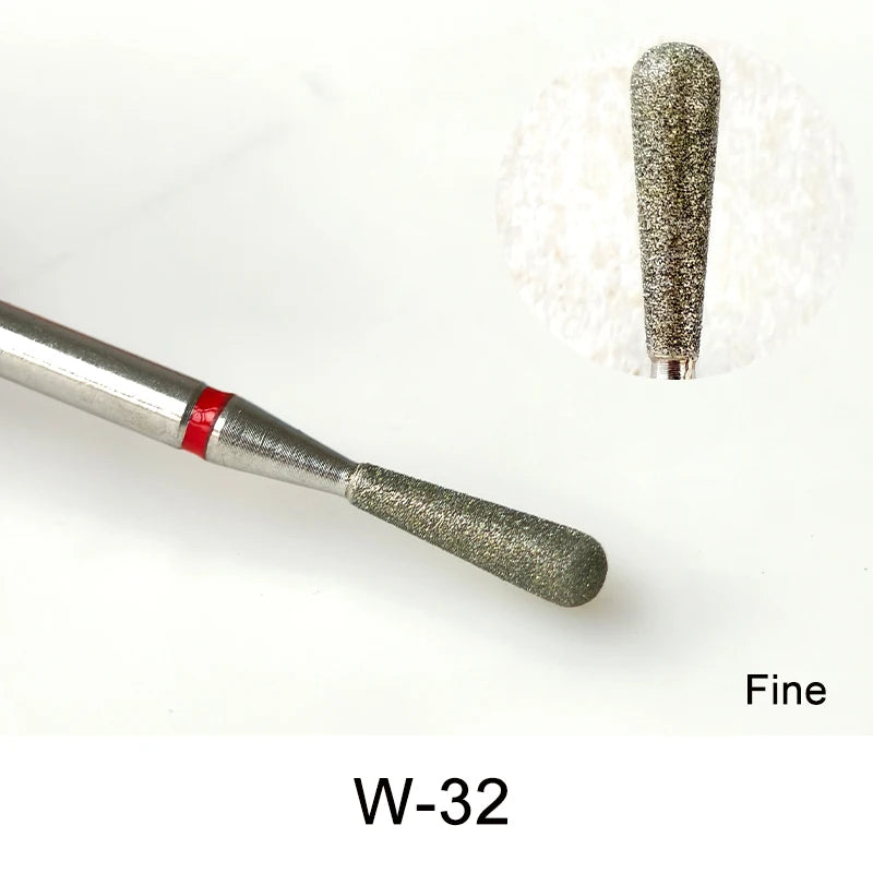 Brocas de cerámica para uñas de diamante, fresa para manicura, limas rotativas para cutículas izquierda y derecha, herramientas de accesorios para uñas DIY