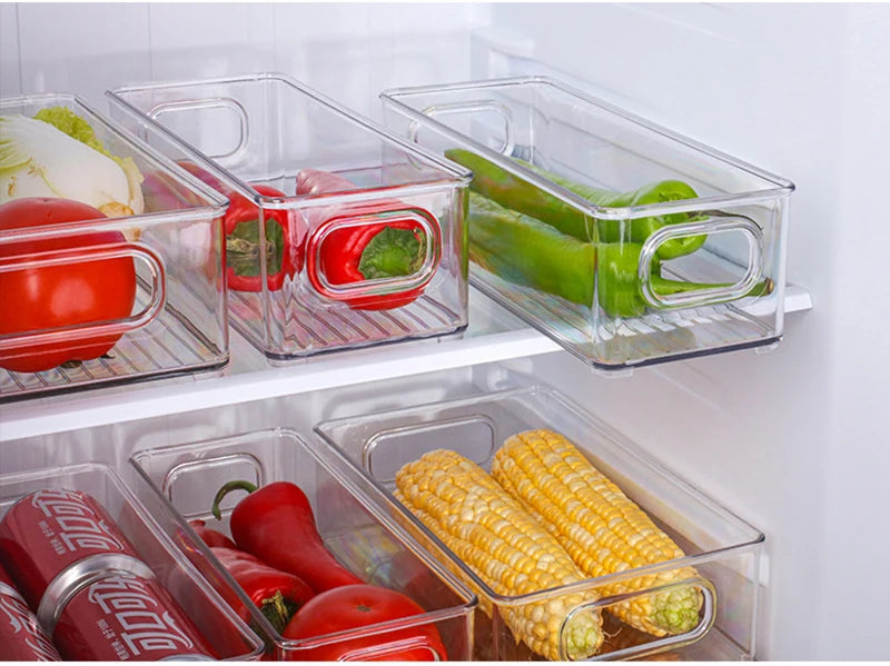 Caja de almacenamiento transparente para refrigerador, organizador de frutas y verduras, contenedor transparente para cocina, almacenamiento de alimentos y bebidas, 2030