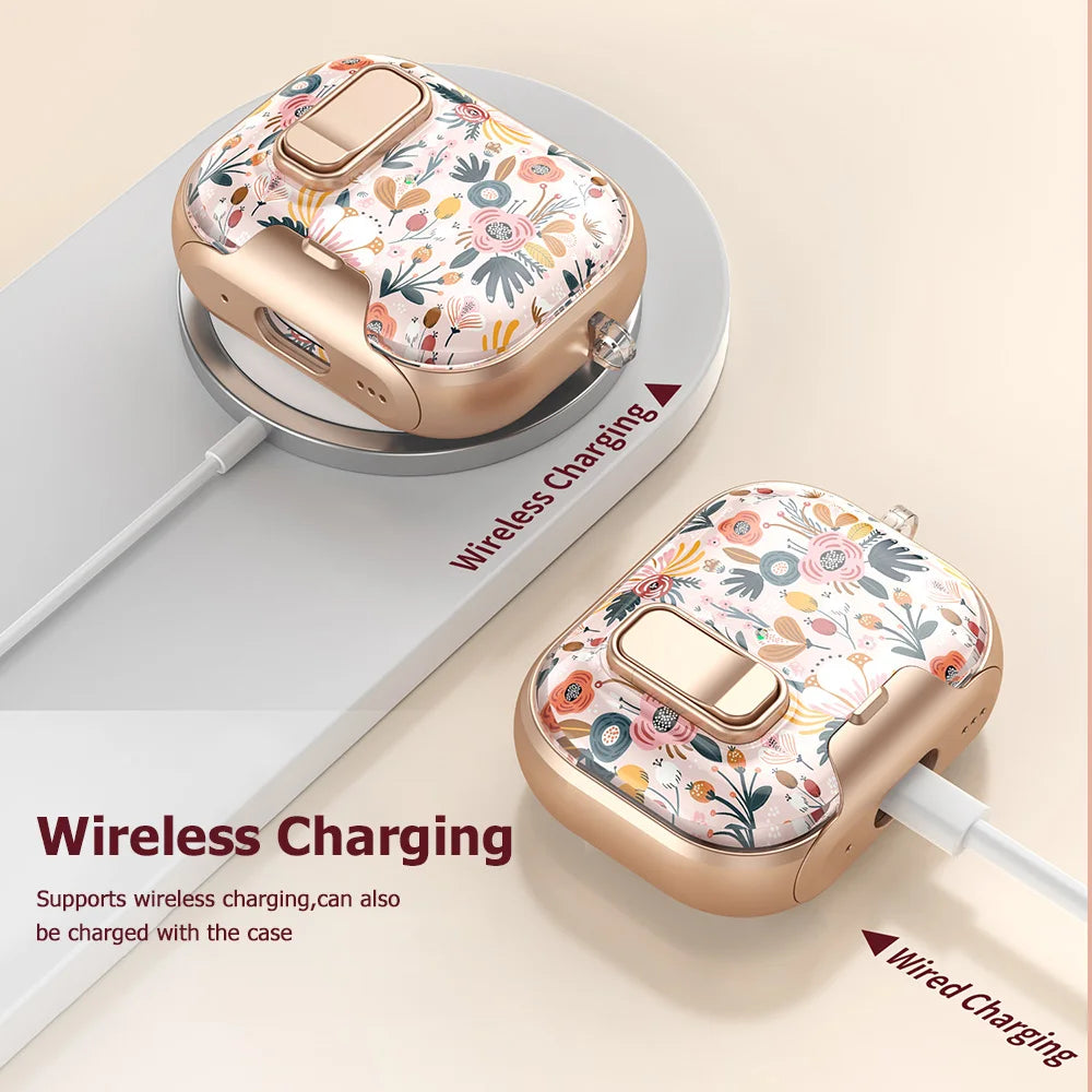 Funda transparente de cristal para auriculares Bluetooth inalámbricos para Airpods 4 Pro 2 3 2 y funda de TPU transparente cubierta de caja de bloqueo de interruptor con gancho