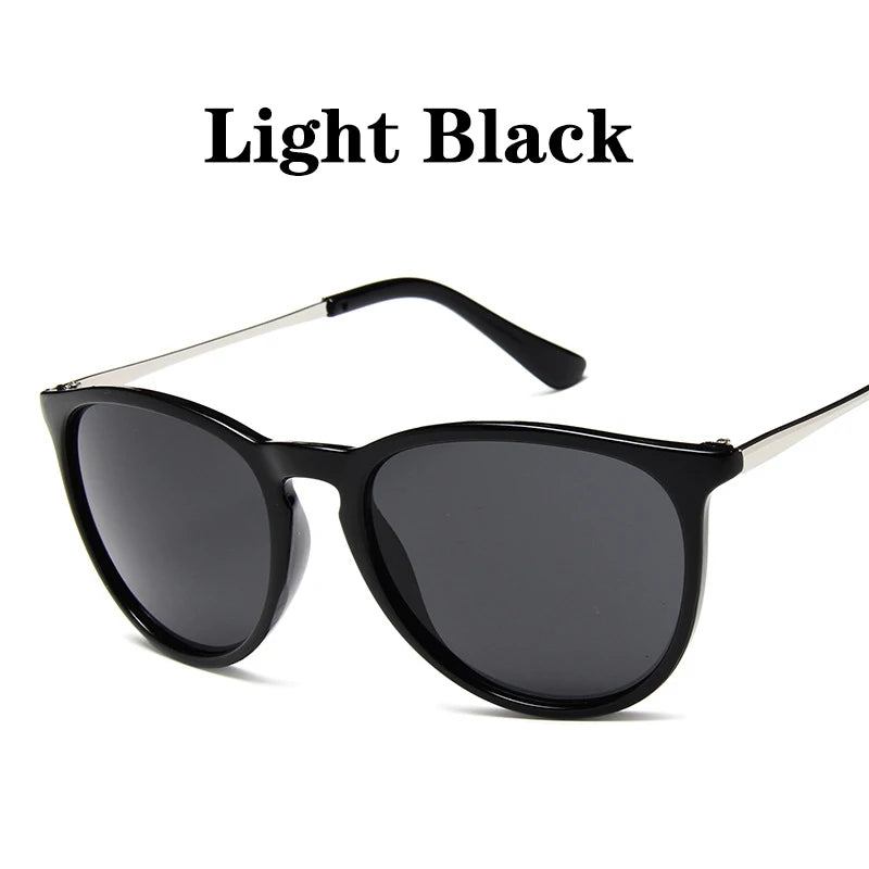 Gafas de sol clásicas con montura metálica populares, gafas de sol redondas para hombres y mujeres, gafas de sol con película reflectante para hombres y mujeres ﻿