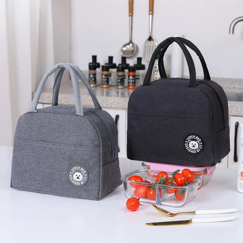 Bolsa de almuerzo aislada para mujeres y niños, bolsa térmica portátil, bolsa de hielo, contenedor de comida de lona, bolsas de Picnic de alimentos