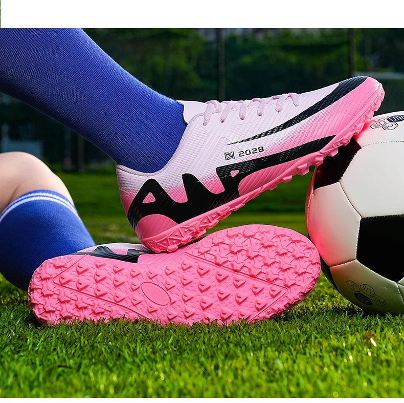 Botas de Fútbol Profesionales FG/TF para Hombre, Tacos Largos para Césped, Transpirables, Ligeras y Cómodas para Entrenamiento