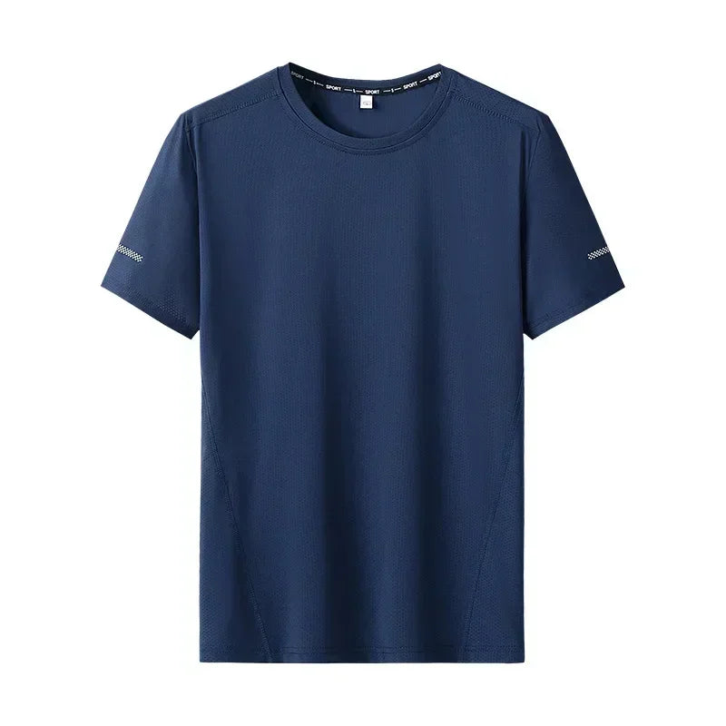 Camiseta deportiva de verano para hombre, camisetas de secado rápido de talla grande 6XL/7XL, camiseta de manga corta con cuello redondo de gran tamaño para Fitness y correr, 3 uds.