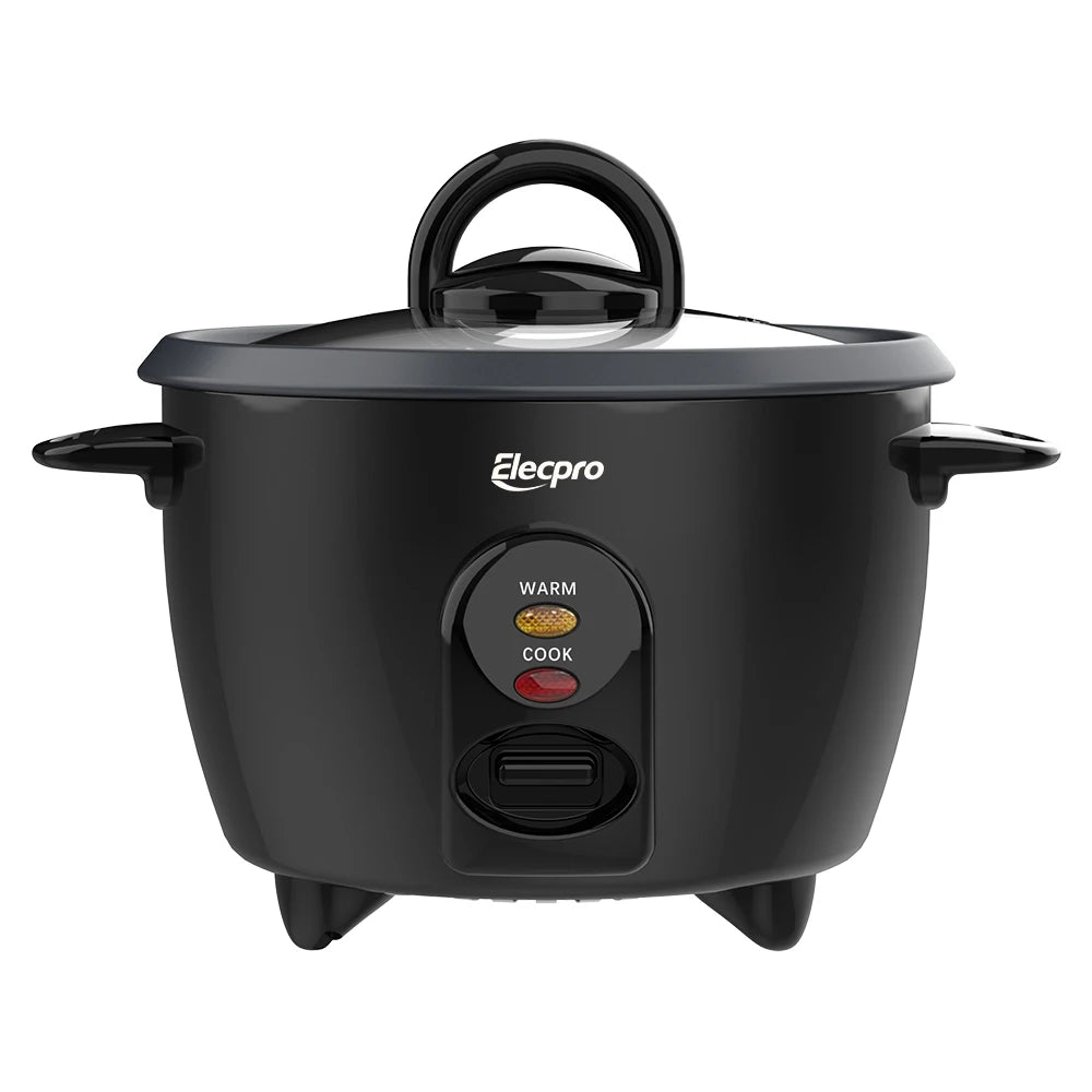 Elecpro Mini olla arrocera de 3 tazas de arroz con vaporizador, vaporizador de alimentos pequeño portátil, olla interior antiadherente extraíble de calidad alimentaria