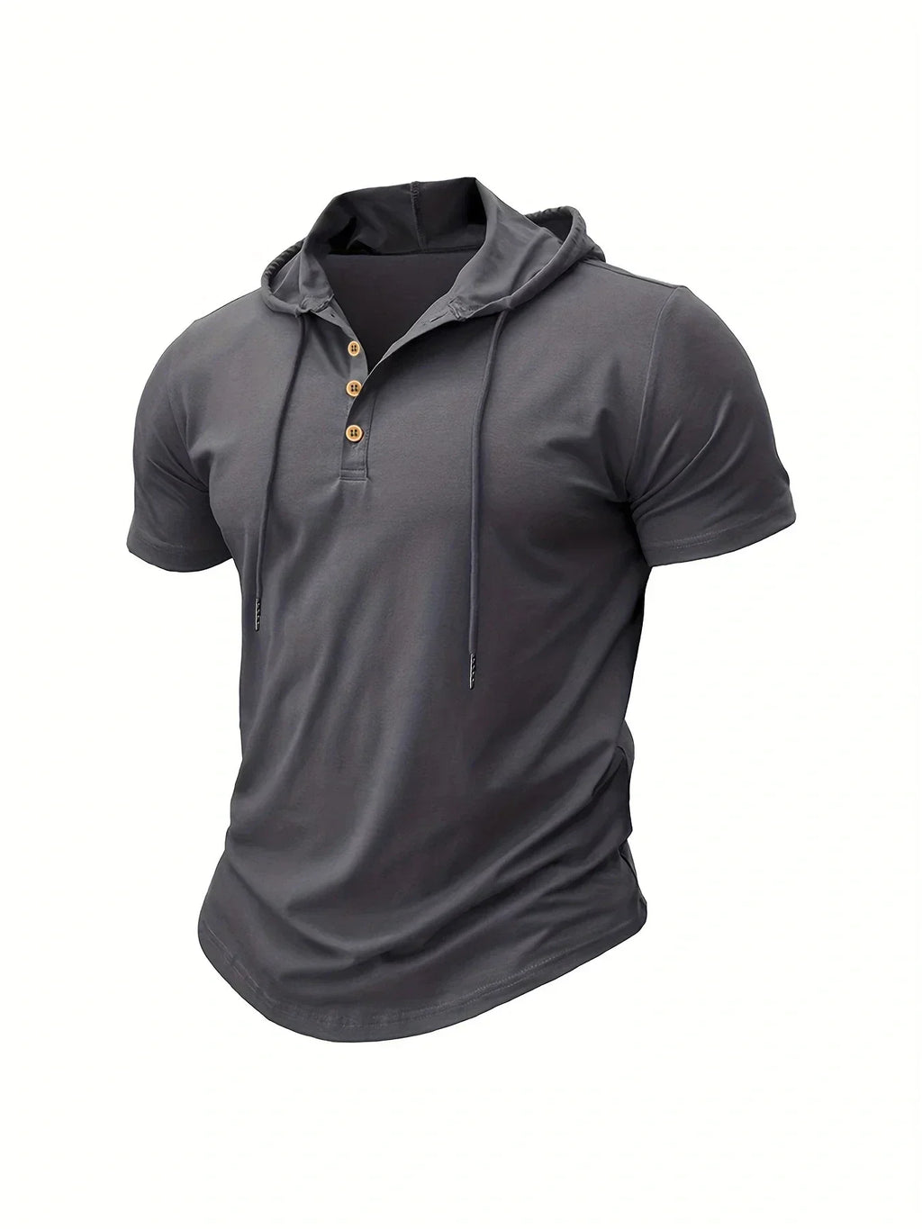 Camiseta ajustada de verano para hombre, camisetas de manga corta con capucha para Fitness, Sudadera con capucha ligera para hombre, camisetas deportivas transpirables para Fitness