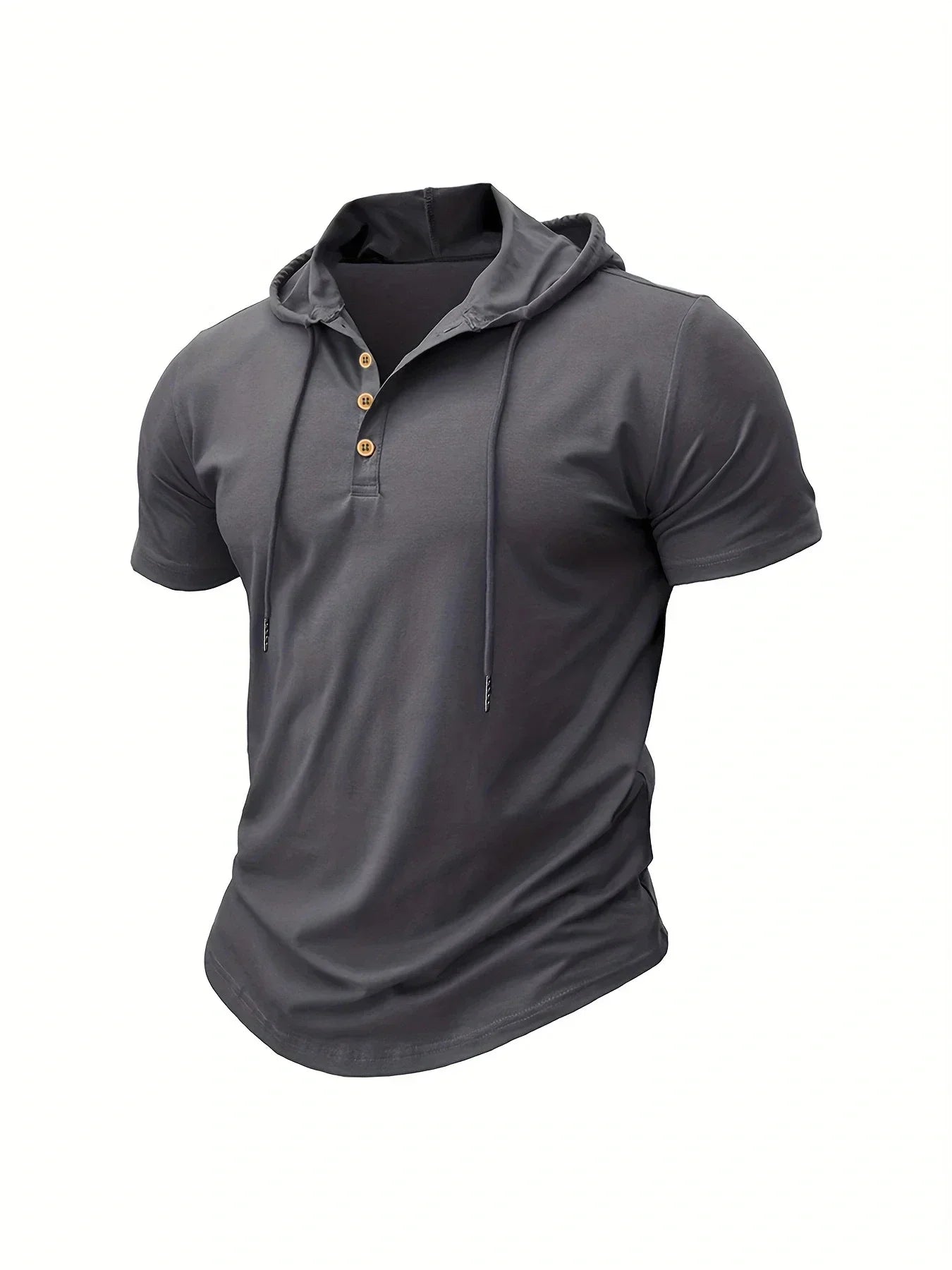 Camiseta ajustada de verano para hombre, camisetas de manga corta con capucha para Fitness, Sudadera con capucha ligera para hombre, camisetas deportivas transpirables para Fitness
