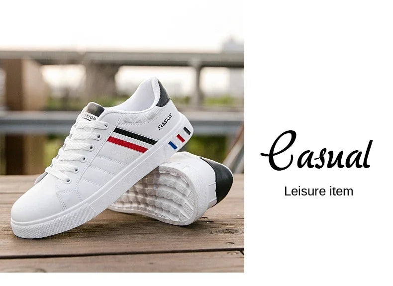 Zapatillas Casuales para Hombre 2026, Nuevas Zapatillas Blancas con Cordones a la Moda, Zapatos Deportivos Cómodos para Estudiantes, Tallas Grandes, Zapatillas Vulcanizadas