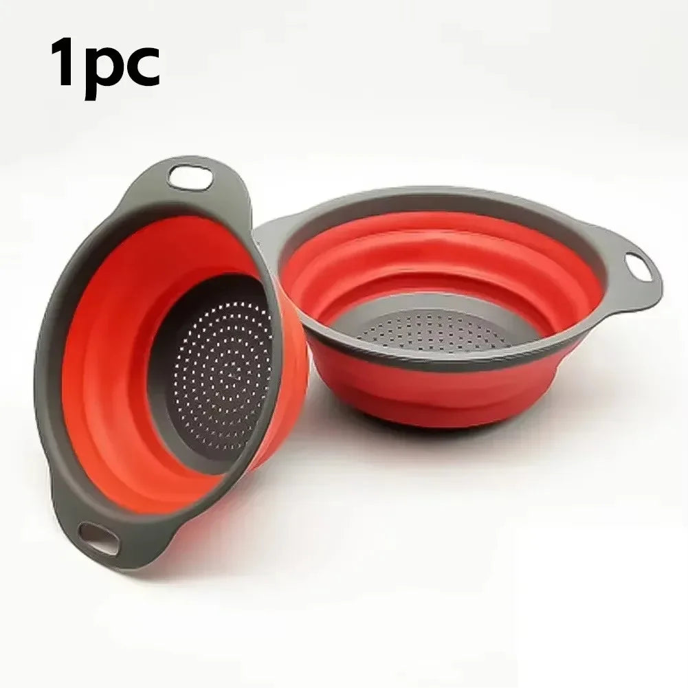 Escurridor plegable redondo, cesta de lavado de frutas y verduras, colador plegable, escurridor plegable, herramienta de almacenamiento de cocina