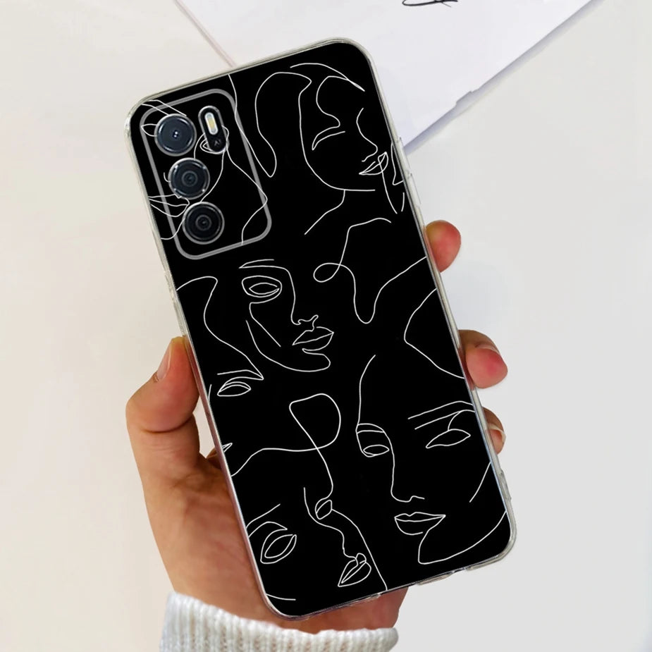 Para Oppo A16 A16s funda elegante pintada contraportada suave funda de teléfono delgada para Oppo A16s OppoA16 s CPH2269 Coque Fundas carcasa de parachoques
