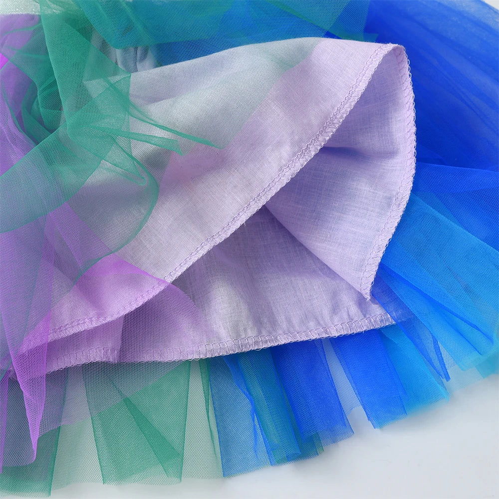 DXTON, falda tutú de baile para niñas, gasa colorida, empalme, Ropa de baile para niños, petiskirt de tul, minifalda para niños pequeños, ropa
