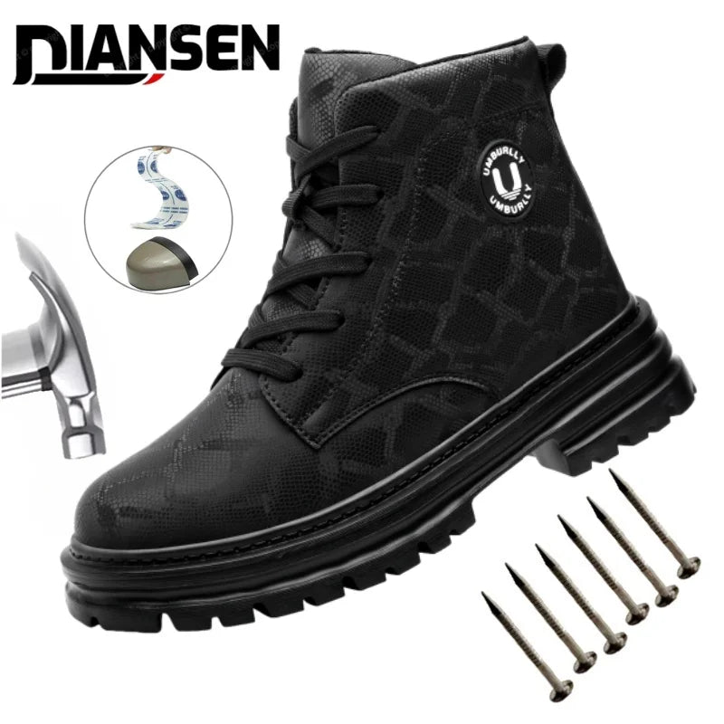 Botas de Trabajo de Seguridad con Punta de Acero para Mujer, Antiaplastamiento, Antipinchazos, Antideslizantes, Zapatos Deportivos Cómodos, Calzado de Seguridad Laboral
