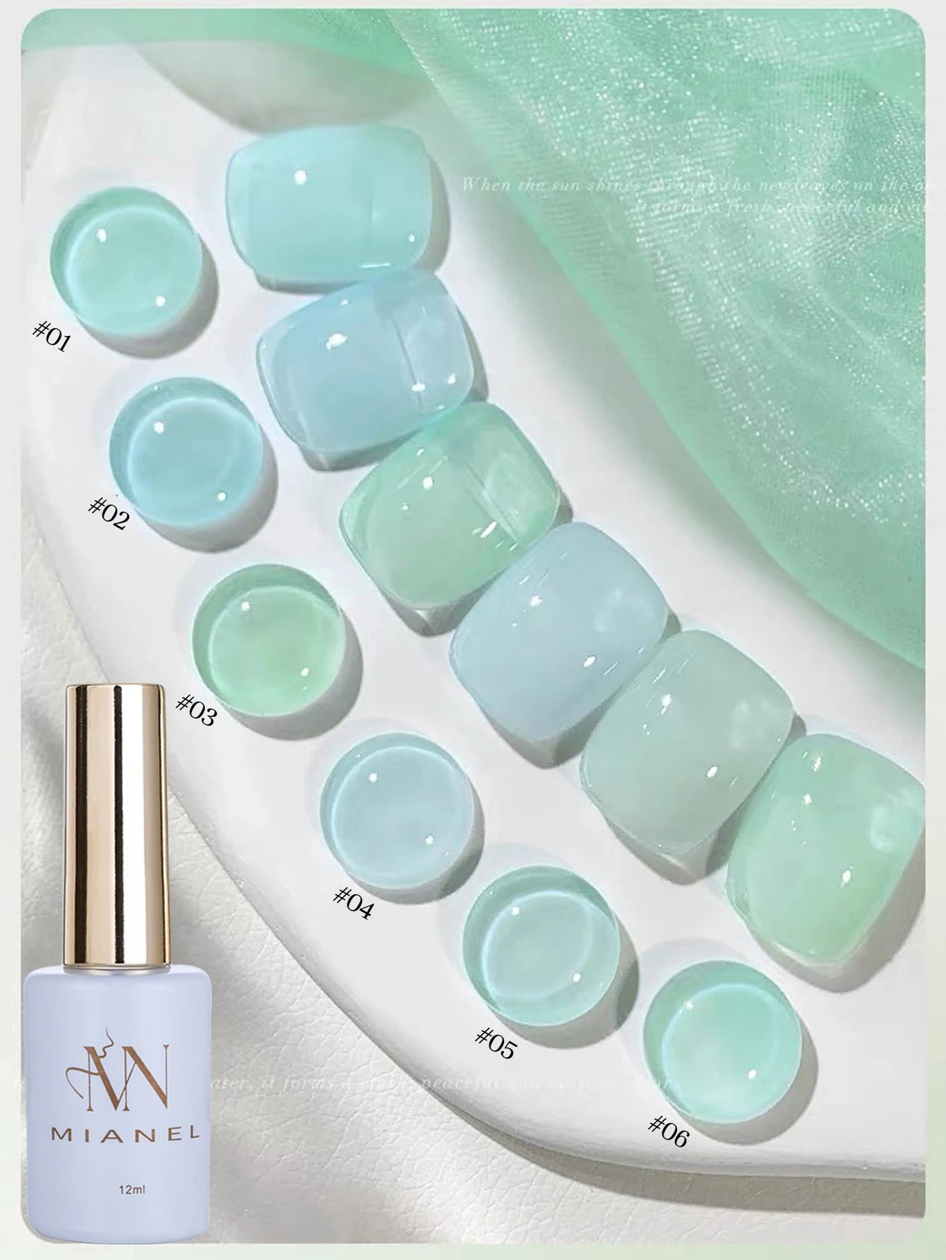 Esmalte de Uñas en Gel MIANEL Colorful Rock Slice, Amarillo Lechoso-Blanco Brillante, Crema Blanca, Efecto Leche Huhu Dopamina, 12ml, 1-6 Unidades