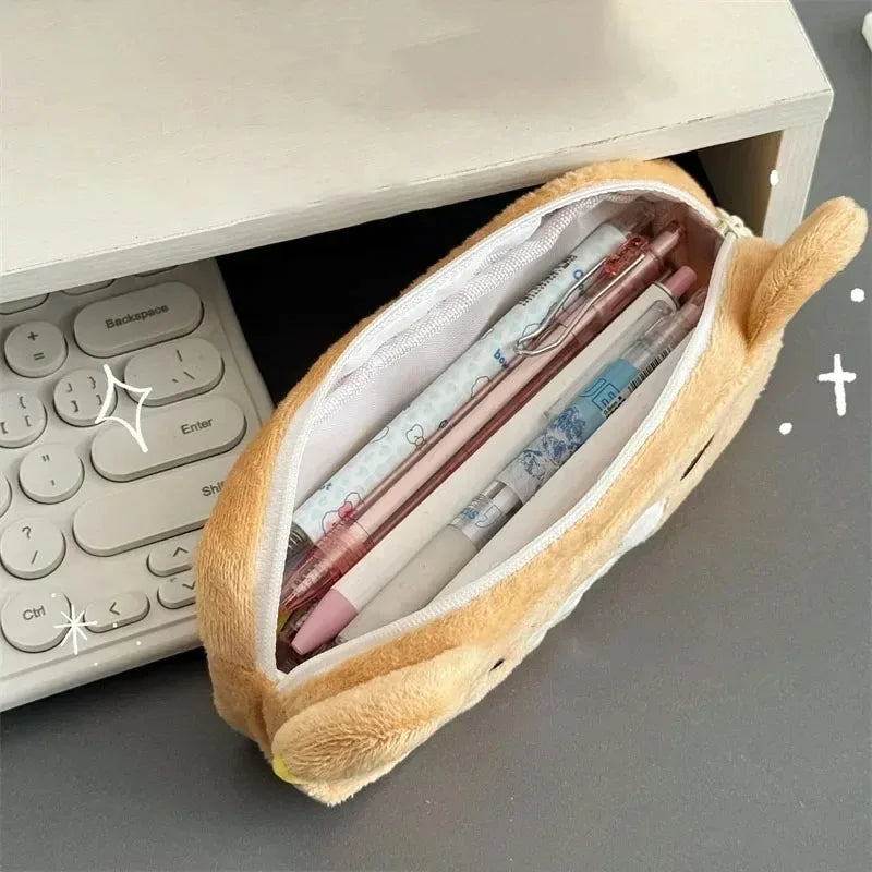 Estuche para lápices Rilakkuma, bolsa de maquillaje de alta estética, caja para lápices de gran capacidad para estudiantes, ligera y fácil de llevar