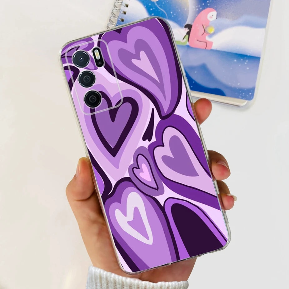 Para Oppo A16 A16s funda elegante pintada contraportada suave funda de teléfono delgada para Oppo A16s OppoA16 s CPH2269 Coque Fundas carcasa de parachoques
