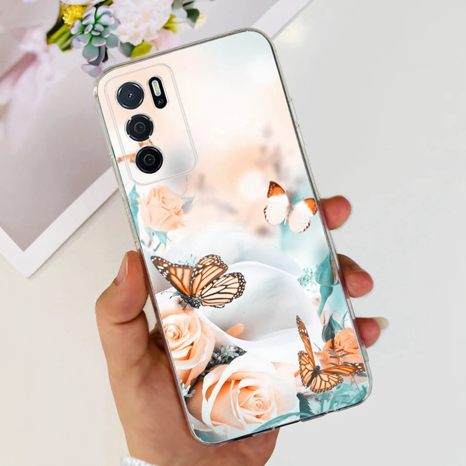 Para Oppo A16 A16s funda elegante pintada contraportada suave funda de teléfono delgada para Oppo A16s OppoA16 s CPH2269 Coque Fundas carcasa de parachoques