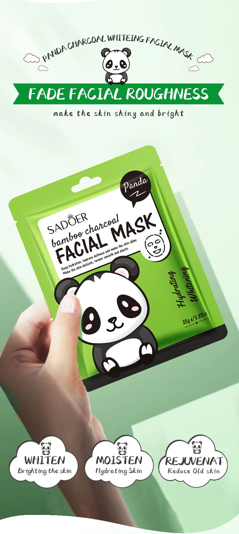 5 uds SADOER dibujos animados frutas frescas máscaras faciales hidratante calmante iluminador mascarilla Facial hidratante para el cuidado de la piel Facial