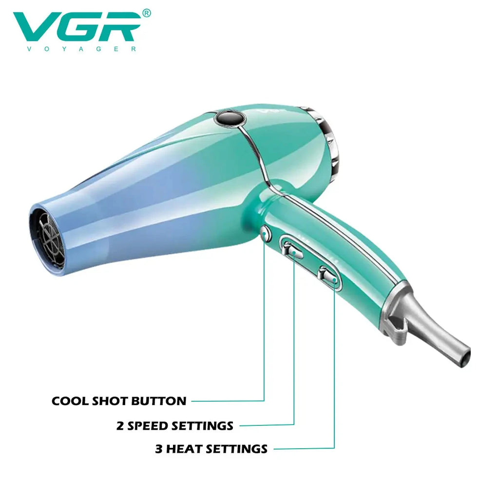 VGRV-452 secador de pelo profesional para el cuidado del cabello 2000-2400W súper fuerte energía eólica dormitorio hogar iones negativos cuidado del cabello estilo viento