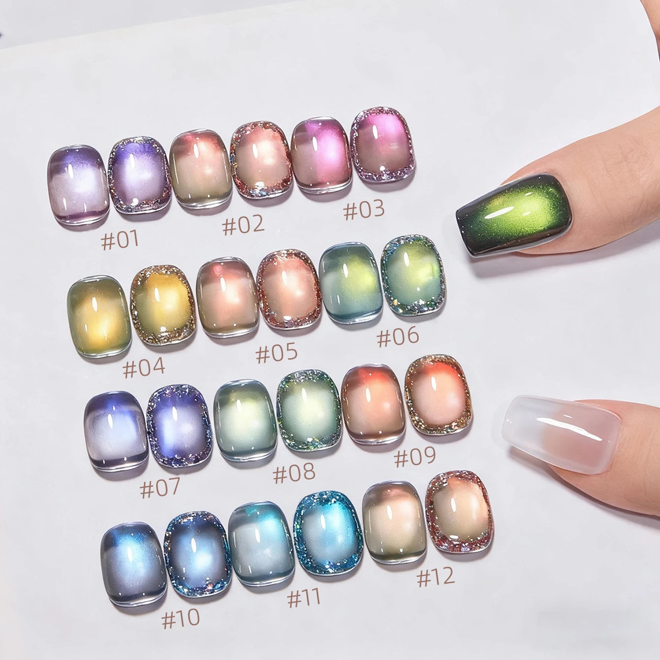 1-12 Uds. Esmalte de Uñas en Gel Magnético Ojo de Gato Marrón con Luz Azul, Larga Duración, Novedad 2026, Suministros para Uñas, Arte de Uñas, Venta Caliente