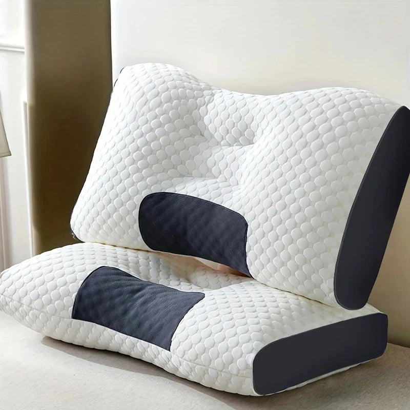 Almohada Cervical Ergonómica para Todas las Estaciones, 2 Piezas, Ajustable, con Soporte Cervical y Masaje, Cómoda para Dormir en Casa