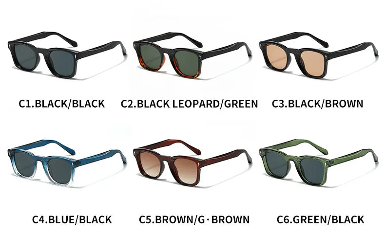 2025 Nuevas gafas de sol cuadradas para hombres Arrove Docration Fashion Simplify Gafas de sol unisex UV400 Adecuado para una escena versátil