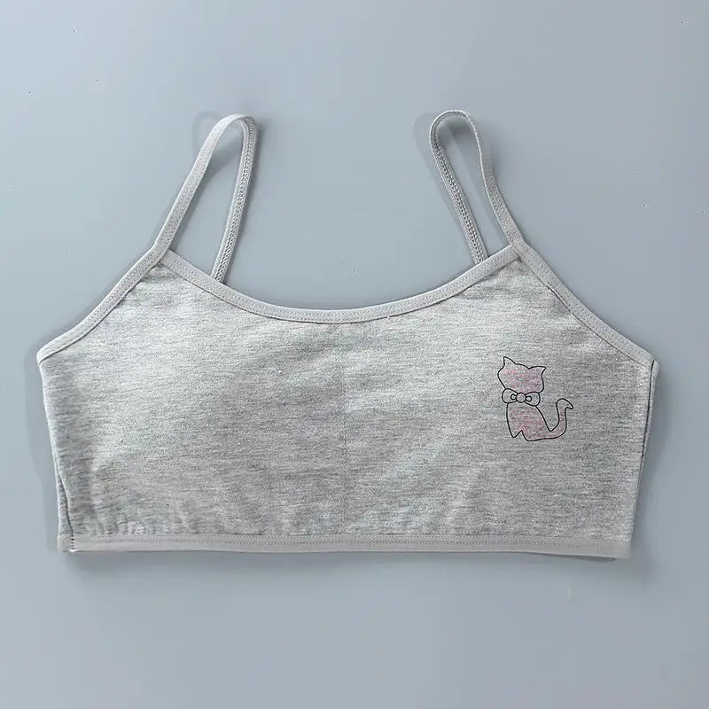5 unids/lote Teeange niñas pequeñas sujetadores de entrenamiento Purbery School Girl Sujetador deportivo niños almohadilla para el pecho desmontable ropa interior niños Tops de tubo